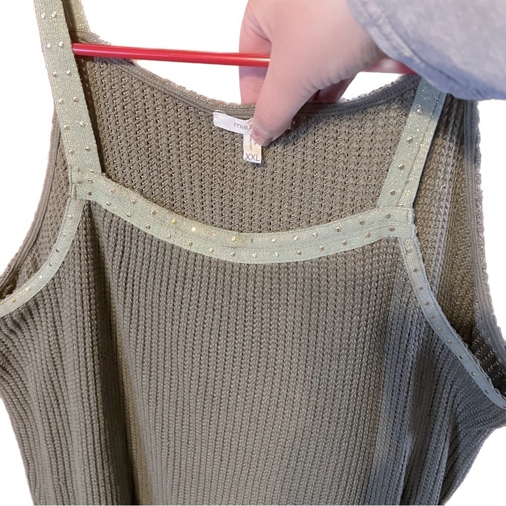MAURICE’S Olive Green Crochet Top Size XXL - Picture 2 of 3